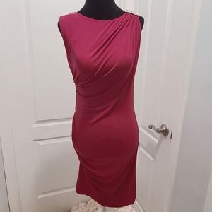 Michael Kors Dark Pinkish Red Ruching Dress Size S